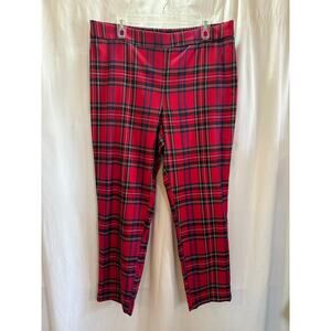 Chaps Red Plaid Pull-On Pants – Women’s XL – New With Tags